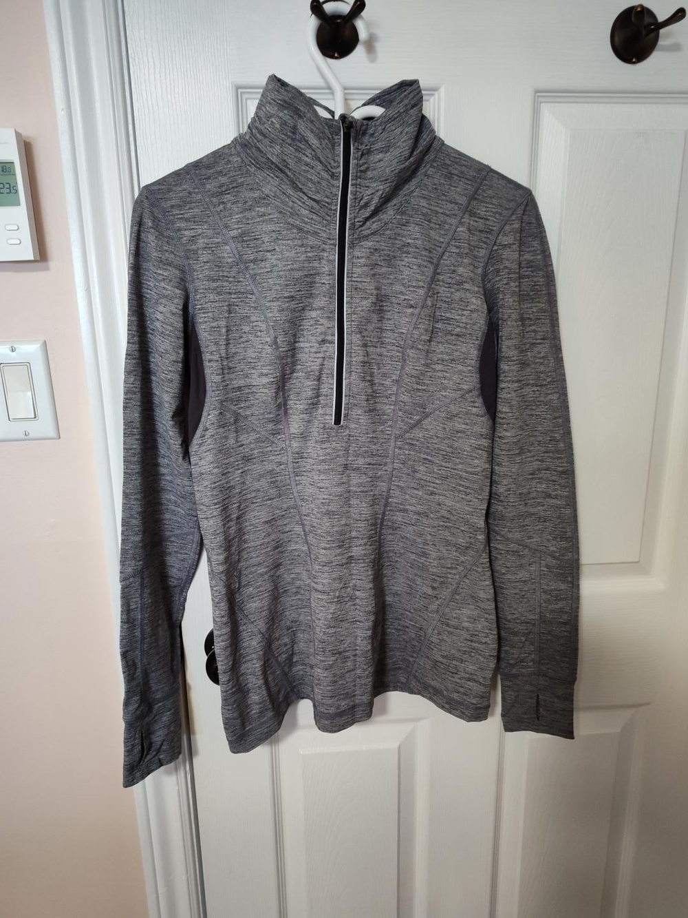 Lululemon Half Zip Pullover Size 10 Heathered Gray Charcoal Reflective